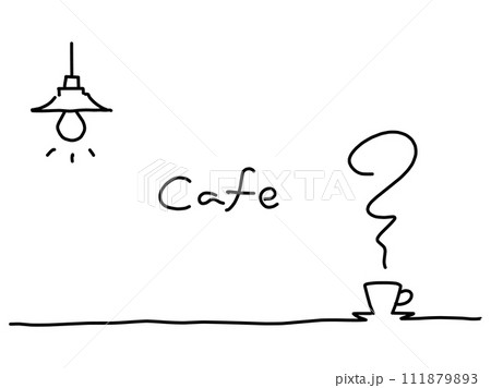 コーヒーのイラストがあるゆるい罫線 コーヒーのイラストがあるゆるい罫線 111879893