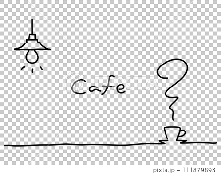 コーヒーのイラストがあるゆるい罫線 コーヒーのイラストがあるゆるい罫線 111879893