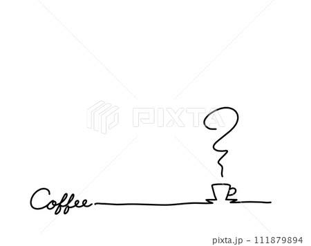 コーヒーのイラストがあるゆるい罫線 コーヒーのイラストがあるゆるい罫線 111879894