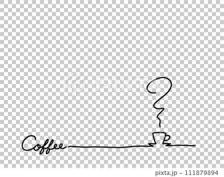コーヒーのイラストがあるゆるい罫線 コーヒーのイラストがあるゆるい罫線 111879894