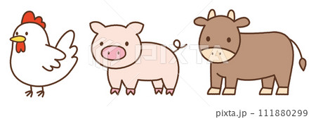 食肉のイメージ（鶏・豚・牛） 111880299