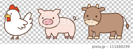 食肉のイメージ（鶏・豚・牛） 111880299