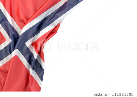 Flag of Norway in the corner on white background. Isolated. 3D Rendering 111881306
