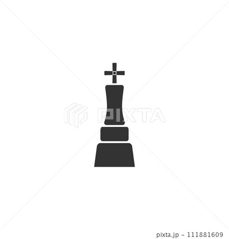 Chess king icon flat 111881609