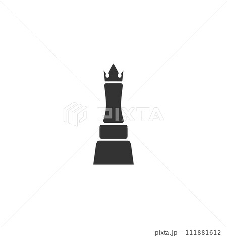 Chess queen icon flat 111881612