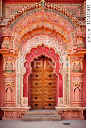 Ornamental door in India Ornamental door in India 111881613