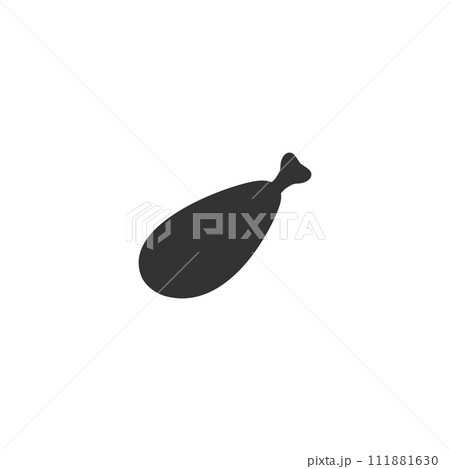 Meat leg icon flat 111881630