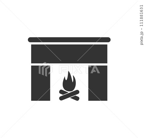 Fireplace icon flat Fireplace icon flat 111881631