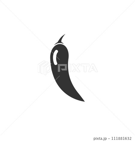 Chilli pepper icon flat 111881632