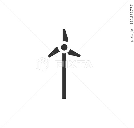 Windmill icon flat 111881777