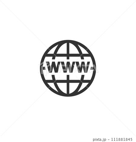 World Wide Web icon flat 111881845