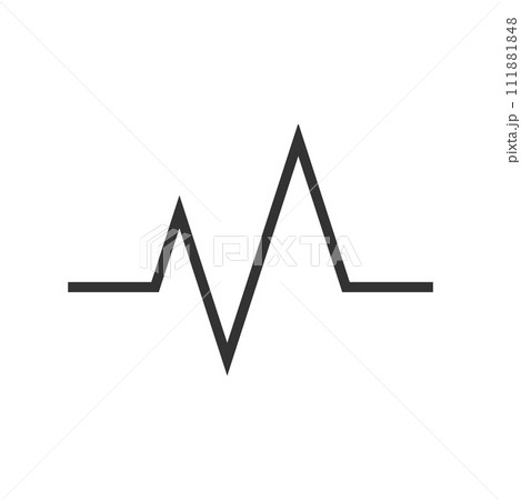 Heart beat cardiogram icon flat Heart beat cardiogram icon flat 111881848