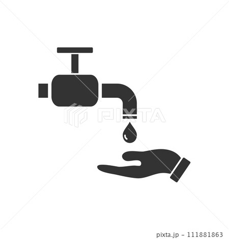 Wash your hands mandatory icon flat 111881863