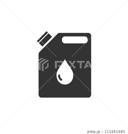 Jerrycan oil icon flat 111881880