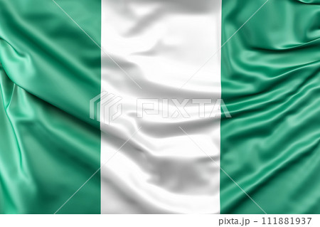 Ruffled Flag of Nigeria. 3D Rendering 111881937
