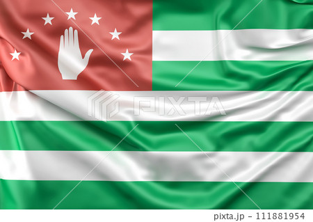 Ruffled Flag of Abkhazia. 3D Rendering Ruffled Flag of Abkhazia. 3D Rendering 111881954