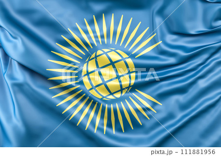 Ruffled Flag of the Commonwealth of Nations. 3D Rendering Ruffled Flag of the Commonwealth of Nations. 3D Rendering 111881956