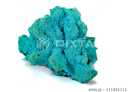 Macro stone mineral Azurite on a white background Macro stone mineral Azurite on a white background 111882113