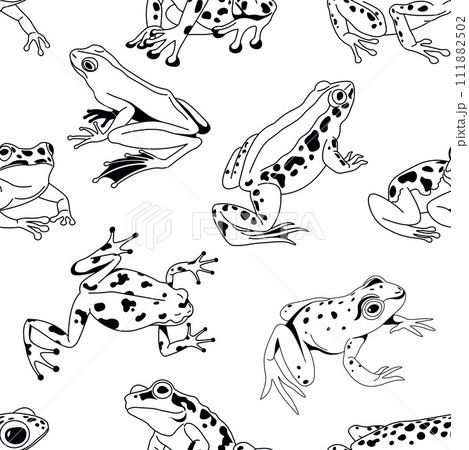 Various Frogs Seamless Background Various Frogs Seamless Background 111882502