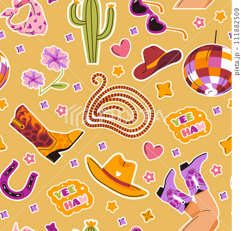 Western Themed Seamless Pattern 111882509