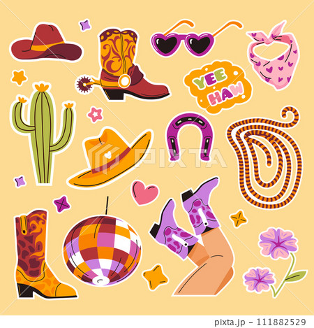 set of Wild West-themed stickers set of Wild West-themed stickers 111882529