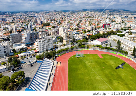 Elevated view at Lanition Stadium. Limassol, Cyprus 111883037