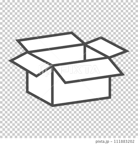 開啟紙板線描向量圖示插畫素材 111883202