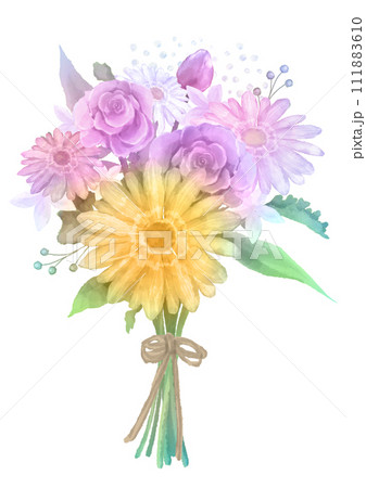 綺麗な花束の水彩イラストのイラスト素材 [111883610] - PIXTA