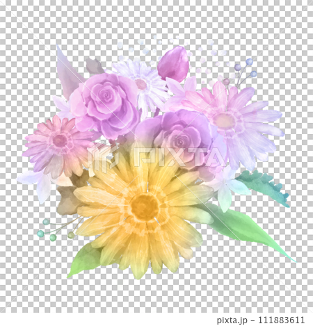 綺麗な水彩の花束　イラスト素材 111883611