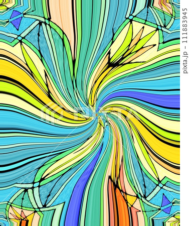 カラフルなステンドグラス風の背景 111883945
