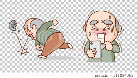 爺爺因為不知道如何使用智慧型手機而發脾氣 111884362