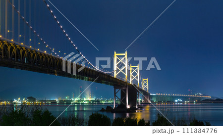 瀬戸大橋の夜景 111884776