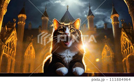 お城に住んでいる猫さん（AI生成素材） 111884964