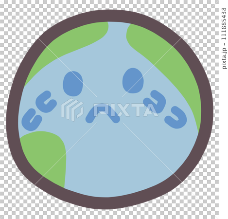 可愛的地球變形哭泣人物插畫 111885438