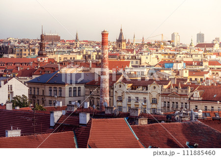 Beautiful morning view of the city of Prague 111885460