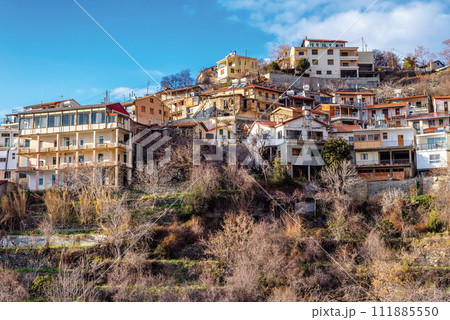 View of Agros village. Limassol District, Cyprus 111885550