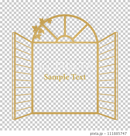 フレームとしても使えるおしゃれな窓のイラスト1 フレームとしても使えるおしゃれな窓のイラスト1 111885747