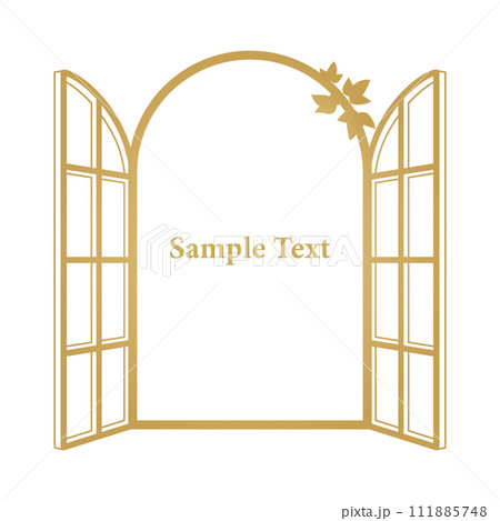 フレームとしても使えるおしゃれな窓のイラスト2 フレームとしても使えるおしゃれな窓のイラスト2 111885748