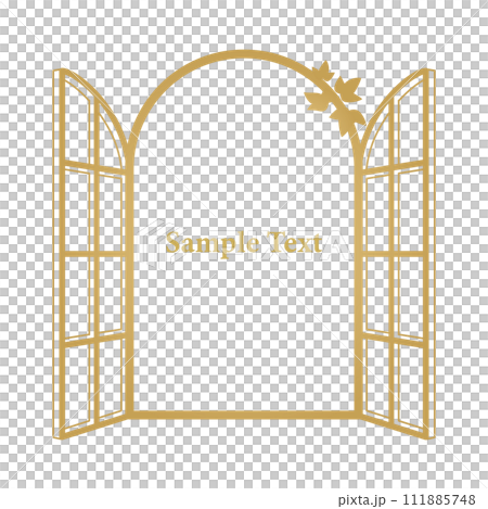 フレームとしても使えるおしゃれな窓のイラスト2 フレームとしても使えるおしゃれな窓のイラスト2 111885748
