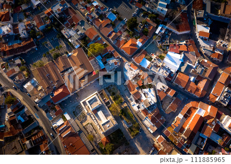 Overhead view of central square in Old Town of Limassol. Cyprus Overhead view of central square in Old Town of Limassol. Cyprus 111885965