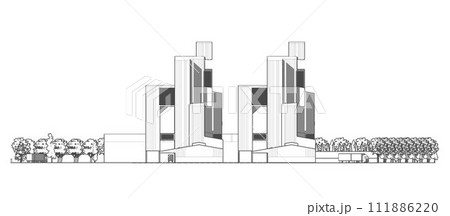 3D illustration of building project 3D illustration of building project 111886220