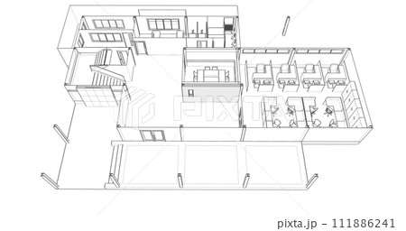 3D illustration of building project 3D illustration of building project 111886241