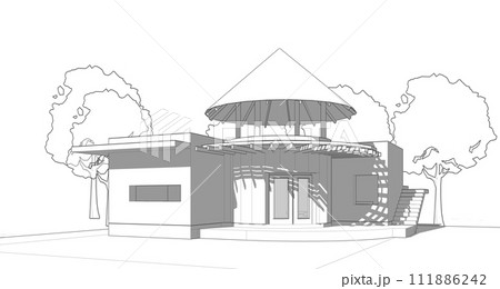 3D illustration of building project 111886242