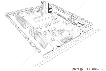 3D illustration of building project 3D illustration of building project 111886267