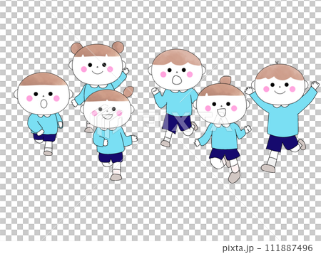 Cute children running all at once 111887496