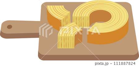 カッティングボードにのったバウムクーヘン カッティングボードにのったバウムクーヘン 111887824