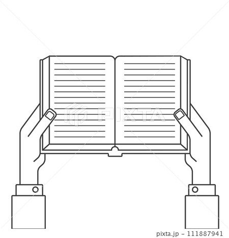 Hands Holding Book 111887941