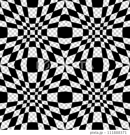 Abstract Seamless Geometric Op Art Black and White Pattern. Convex and Concave Texture. Vector Illustration. 111888371