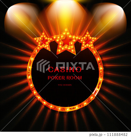 Shining round retro banner. 3D illustration 111888482