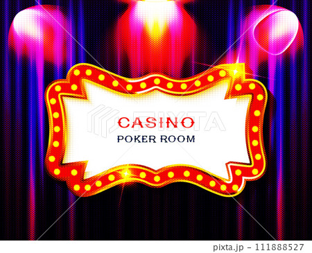 Vintage gold sign with light bulbs 111888527